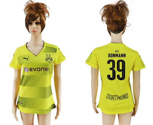 Women's Dortmund #39 Bonmann Home Soccer Club Jersey - Click Image to Close
